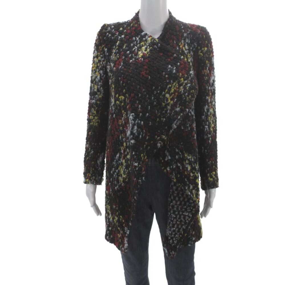 Ba&Sh Women Multicolor Plaid Kimono Coat Cowl Neck Long Sleeve Polyester Size 4